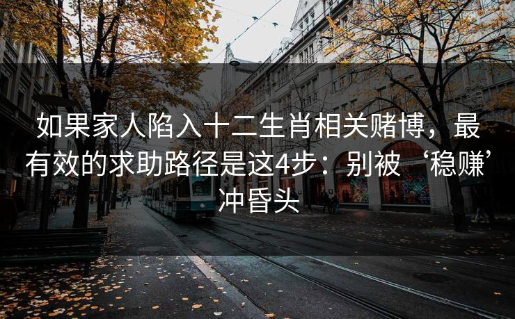 如果家人陷入十二生肖相关赌博，最有效的求助路径是这4步：别被‘稳赚’冲昏头