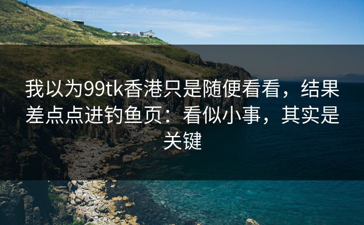 我以为99tk香港只是随便看看，结果差点点进钓鱼页：看似小事，其实是关键
