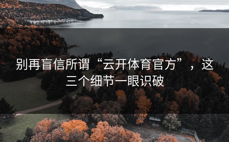 别再盲信所谓“云开体育官方”，这三个细节一眼识破