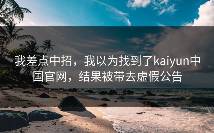 我差点中招，我以为找到了kaiyun中国官网，结果被带去虚假公告