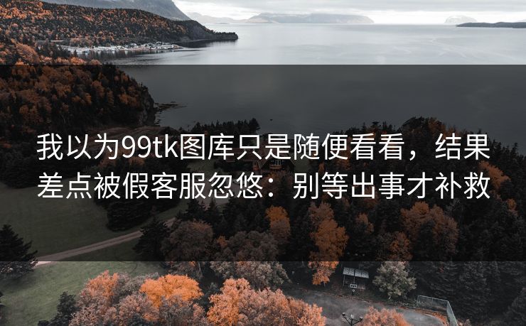 我以为99tk图库只是随便看看，结果差点被假客服忽悠：别等出事才补救